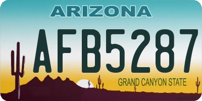 AZ license plate AFB5287