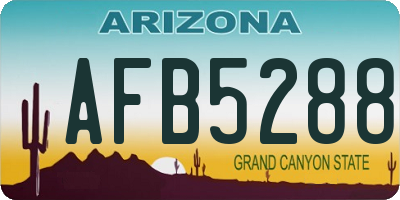 AZ license plate AFB5288