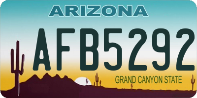 AZ license plate AFB5292