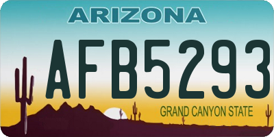 AZ license plate AFB5293
