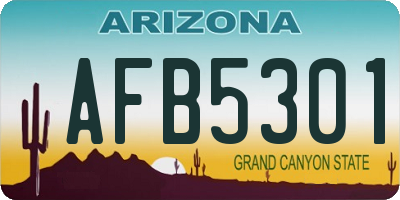 AZ license plate AFB5301