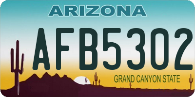 AZ license plate AFB5302