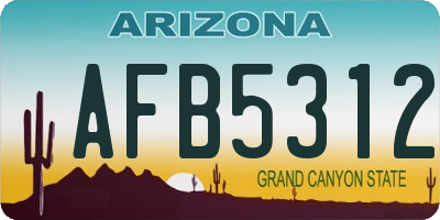 AZ license plate AFB5312