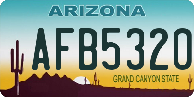 AZ license plate AFB5320