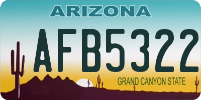 AZ license plate AFB5322