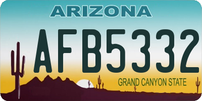 AZ license plate AFB5332