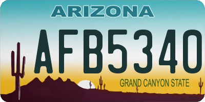 AZ license plate AFB5340
