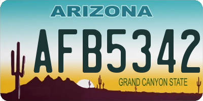 AZ license plate AFB5342