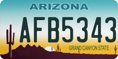 AZ license plate AFB5343