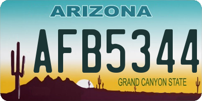 AZ license plate AFB5344