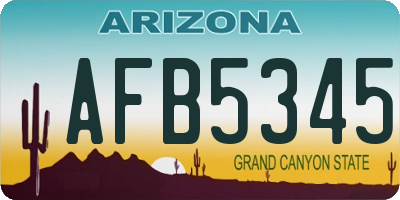 AZ license plate AFB5345