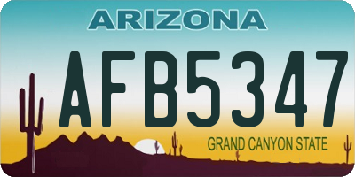 AZ license plate AFB5347