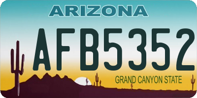 AZ license plate AFB5352