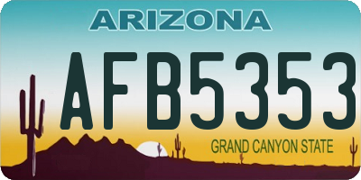 AZ license plate AFB5353