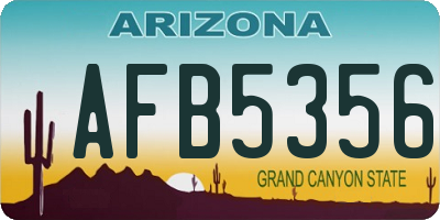 AZ license plate AFB5356