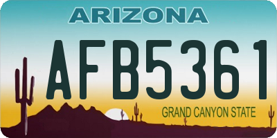 AZ license plate AFB5361