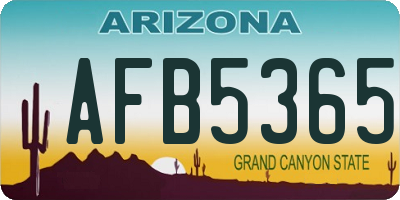 AZ license plate AFB5365