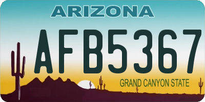 AZ license plate AFB5367