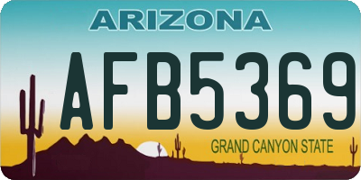 AZ license plate AFB5369