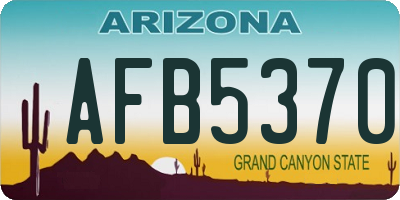AZ license plate AFB5370