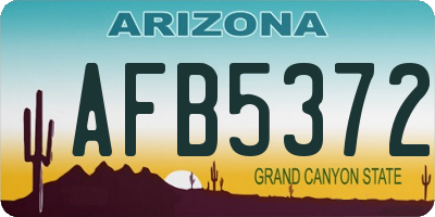 AZ license plate AFB5372