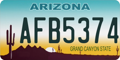 AZ license plate AFB5374
