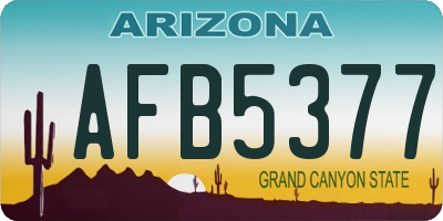 AZ license plate AFB5377