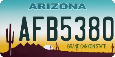AZ license plate AFB5380