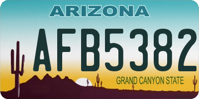 AZ license plate AFB5382