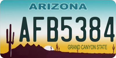 AZ license plate AFB5384