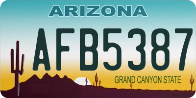 AZ license plate AFB5387