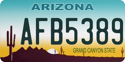 AZ license plate AFB5389