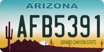 AZ license plate AFB5391