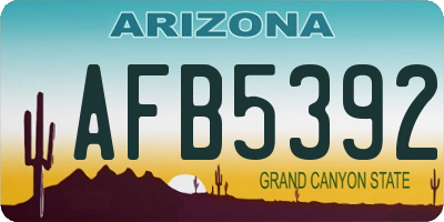 AZ license plate AFB5392