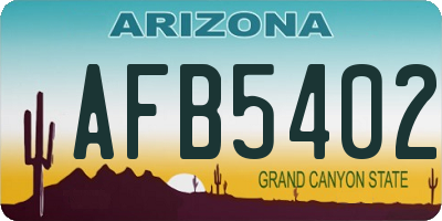AZ license plate AFB5402