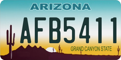 AZ license plate AFB5411