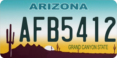 AZ license plate AFB5412