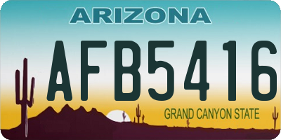 AZ license plate AFB5416