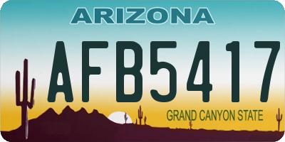 AZ license plate AFB5417