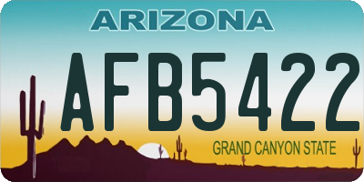 AZ license plate AFB5422