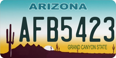 AZ license plate AFB5423