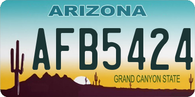 AZ license plate AFB5424