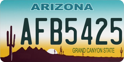 AZ license plate AFB5425