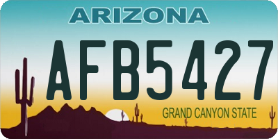 AZ license plate AFB5427