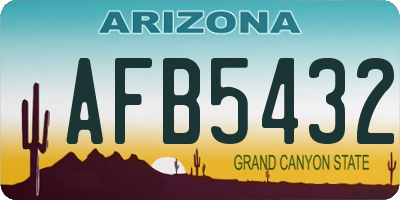AZ license plate AFB5432