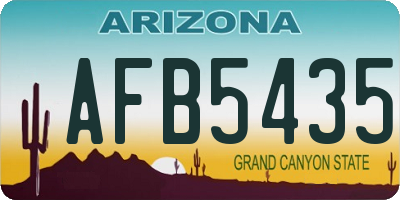 AZ license plate AFB5435