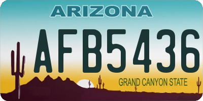 AZ license plate AFB5436