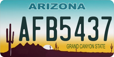 AZ license plate AFB5437