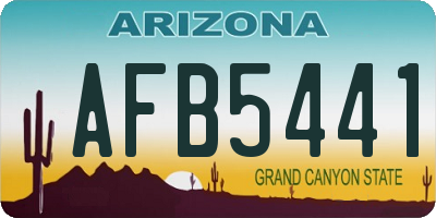 AZ license plate AFB5441