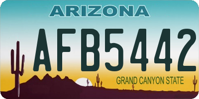 AZ license plate AFB5442